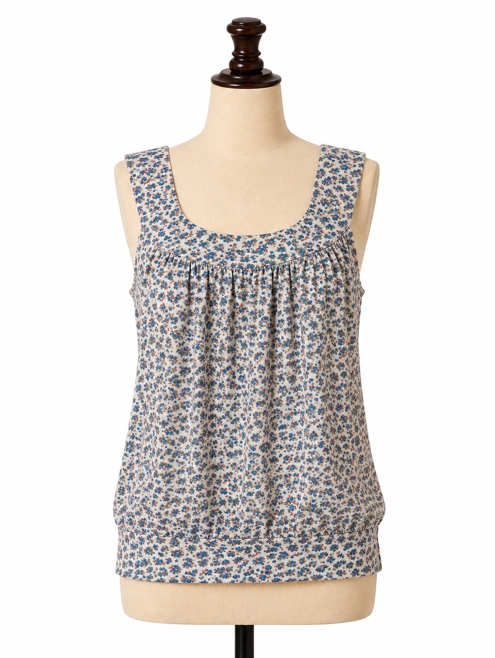Cotton On Y2K Floral Babydoll Tank Top Blue & Rust Cottagecore Size M